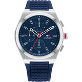 Tommy Hilfiger Connor Blue Silicone Strap Blue Dial Chronograph Quartz Watch for Men - 1791899