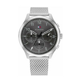  | Tommy Hilfiger Asher Silver Mesh Bracelet Grey Dial Chronograph Quartz Watch for Men - 1791851 | Watches | Tommy Hilfiger | OneHub