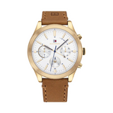  | Tommy Hilfiger Ashton Brown Leather Strap Silver Dial Chronograph Quartz Watch for Men - 1791742 | Watches | Tommy Hilfiger | OneHub