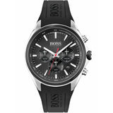 HUGO BOSS Sport Black Silicone Strap Black Dial Chronograph Quartz Watch for Men - 1513855