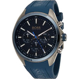 HUGO BOSS Sport Blue Silicone Strap Blue Dial Chronograph Quartz Watch for Men - 1513856