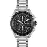 HUGO BOSS Volane Silver Stainless Steel Black Dial Chronograph Quartz Watch for Men - 1513949