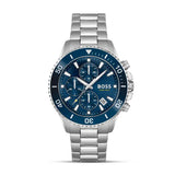 HUGO BOSS Admiral Silver Stainless Steel Blue Dial Chronograph Quartz Watch for Men - 1513907