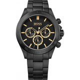 HUGO BOSS Ikon Black Stainless Steel Black Dial Chronograph Quartz Watch for Men - 1513278