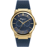 Ferragamo Contemporary Sapphire Blue Rubber Strap Blue Dial Quartz Watch For Men - Sfhp00220