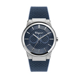 Ferragamo Contemporary Sapphire Blue Rubber Strap Blue Dial Quartz Watch For Men - Sfhp00120