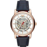 Buy Emporio Armani Meccanico Blue Leather Strap Skeleton Dial Automatic Watch for Men - AR60009 Online In Pakistan  | Emporio Armani Meccanico Blue Leather Strap Skeleton Dial Automatic Watch for Men - AR60009 | Watches | Emporio Armani | OneHub