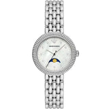 Emporio Armani Moonphase Silver Stainless Steel Mother Of Pearl Dial Quartz Watch for Women - AR11461