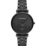 Emporio Armani Gianni T-Bar Black Stainless Steel Black Dial Quartz Watch for Women - AR11299