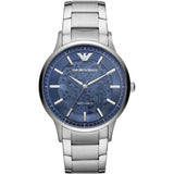 Emporio Armani Meccanico Silver Stainless Steel Blue Dial Automatic Watch for Men - AR60037