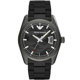 Emporio Armani Sportivo Black Rubber Strap Black Dial Quartz Watch for Men - AR6052