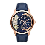 Fossil Townsman Blue Leather Strap Blue Dial Automatic Watch for Men - ME1138