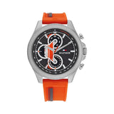 Tommy Hilfiger Clark Orange Silicone Strap Grey Dial Chronograph Quartz Watch for Men - 1792084