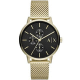 Buy Armani Exchange Cayde Gold Mesh Bracelet Black Dial Quartz Watch for Men - AX2715 Online In Pakistan  | Armani Exchange Cayde Gold Mesh Bracelet Black Dial Quartz Watch for Men - AX2715 | Watches | Armani Exchange | OneHub
