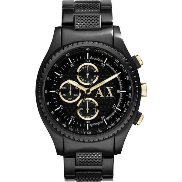 Buy Armani Exchange Black Stainless Steel Black Dial Chronograph Quartz ...