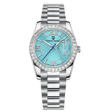Pagani Design  Silver Stainless Steel Aqua Blue Dial  Quartz Watch for Women - PD-1776