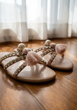 Anastasia Crystal Flat Sandals – Jade Green | Anza PK | ANZA Zari Tassel | Flats | Anza | OneHub
