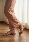Anastasia Crystal Flat Sandals – Jade Green | Anza PK | ANZA Zari Tassel | Flats | Anza | OneHub