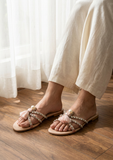 Anastasia Crystal Flat Sandals – Jade Green | Anza PK | ANZA Zari Tassel | Flats | Anza | OneHub