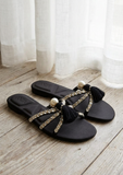 Anastasia Crystal Flat Sandals – Jade Green | Anza PK | ANZA Zari Tassel | Flats | Anza | OneHub
