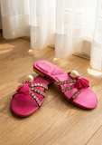 Zari Tassel Crystal Pearl Flats – Blush Pink | Anza | ANZA Zari Tassel | Flats | Anza | OneHub