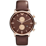  | EMPORIO ARMANI Gianni Brown Leather Brown Dial Quartz Watch for Men- EMPORIO ARMANI AR-0387 | Watches | Emporio Armani | OneHub
