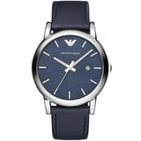 EMPORIO ARMANI Luigi Blue Leather Blue Dial Quartz Watch for Men- EMPORIO ARMANI AR-1731