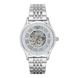 EMPORIO ARMANI Beta Silver Stainless Steel Silver (Skeleton) Dial Automatic Watch for Men - AR1945