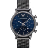  | EMPORIO ARMANI Blue Dial Black Mesh Bracelet Chronograph Watch For Men - AR1979 | Watches | Emporio Armani | OneHub