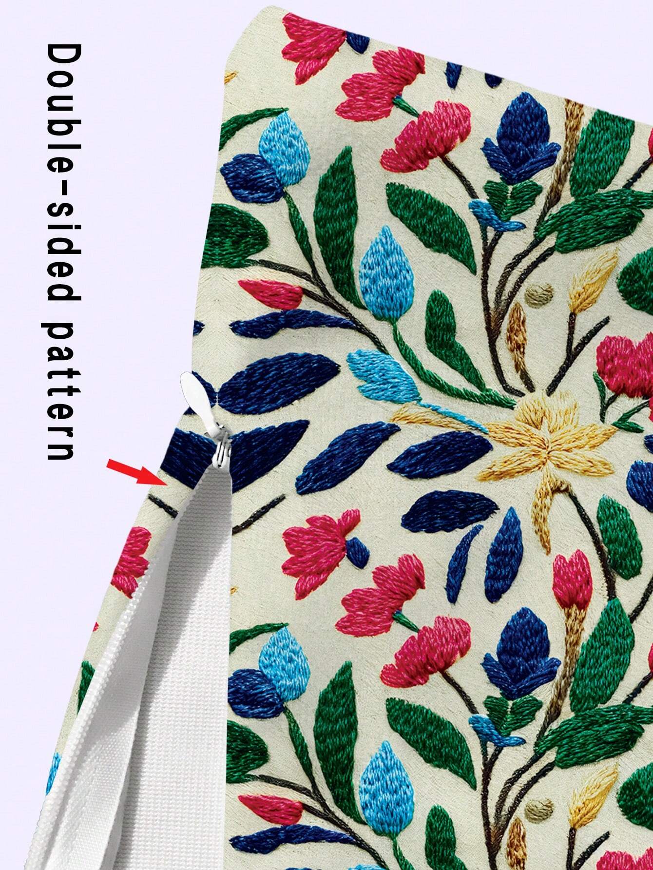  | SHEIN Abstract Floral & Leaves & Embroidered Pattern Print Double-sided Pillowcase With Digital Photography Image, Home Decor | Pillow Cover | Shein | OneHub