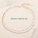 SHEIN Adjustable 68+25cm Extended Chain: Suitable For Various Waist Sizes, Can Be Worn As A Waist Chain Or Long Necklace, 2-In-1 Use