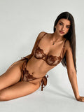  | SHEIN Aloruh 2pcs Sky Blue Embroidered Lace-Up Women's Lingerie Set | Lingerie | Shein | OneHub