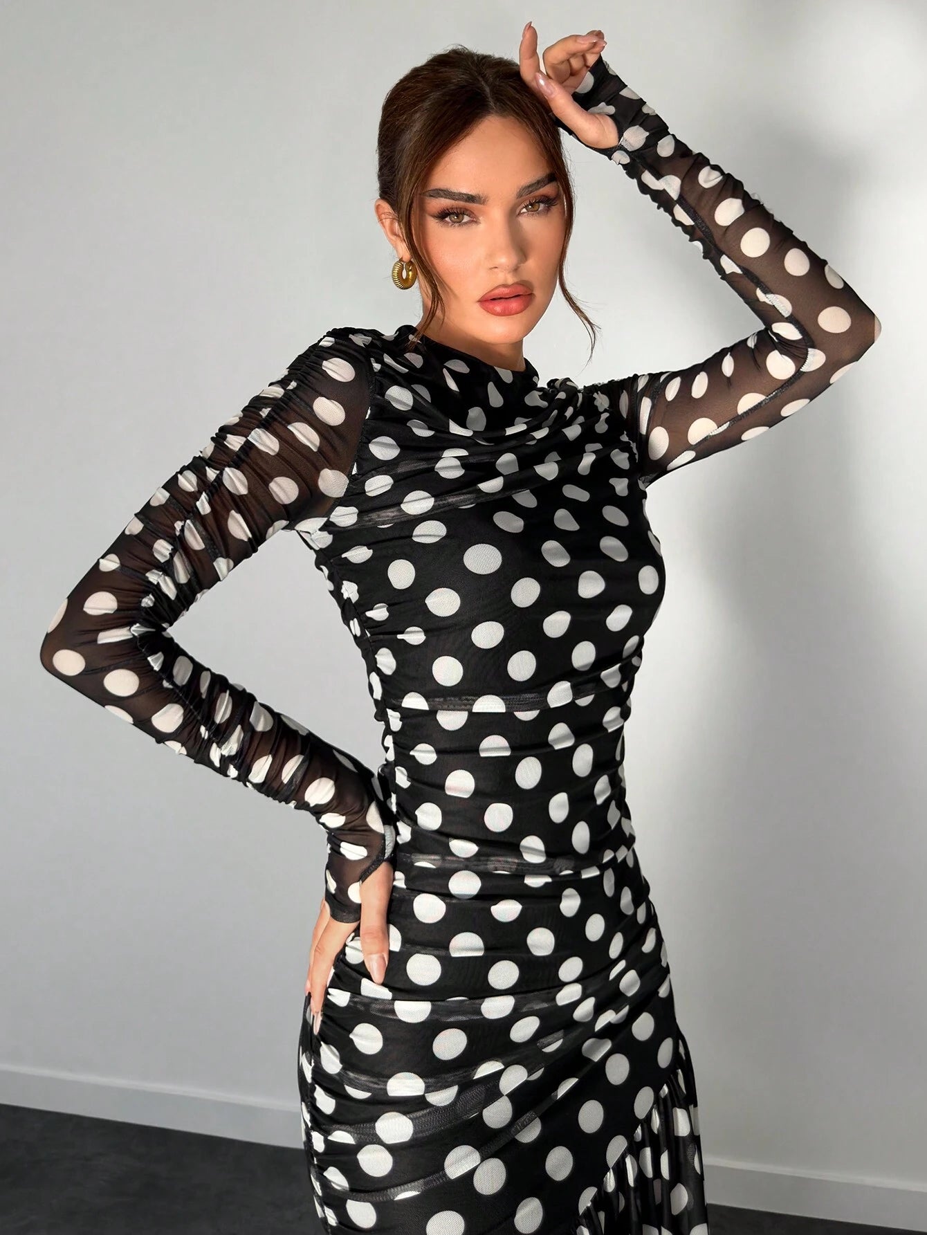 SHEIN Aloruh Autumn/Winter New Polka Dot Print Long Dress | Dress SHEIN Aloruh Autumn/Winter New Polka Dot Print Long Dress | Dress