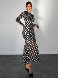  | SHEIN Aloruh Autumn/Winter New Polka Dot Print Long Dress | Dress | Shein | OneHub