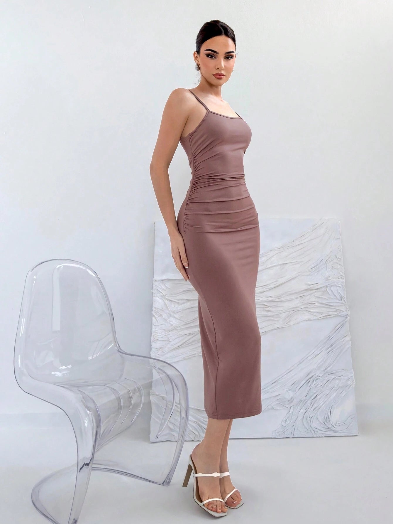  | SHEIN Aloruh Backless Knot Design Sleeveless Long Summer Dress With Stretch | Dress | Shein | OneHub