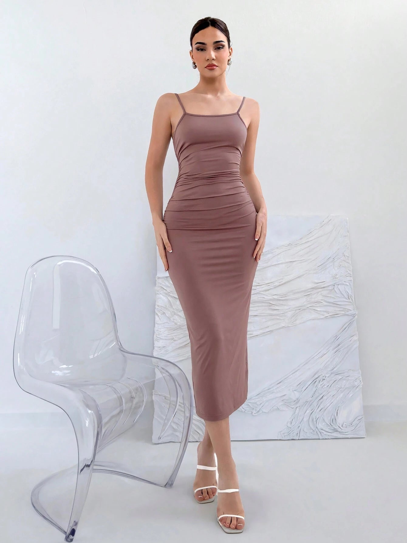  | SHEIN Aloruh Backless Knot Design Sleeveless Long Summer Dress With Stretch | Dress | Shein | OneHub