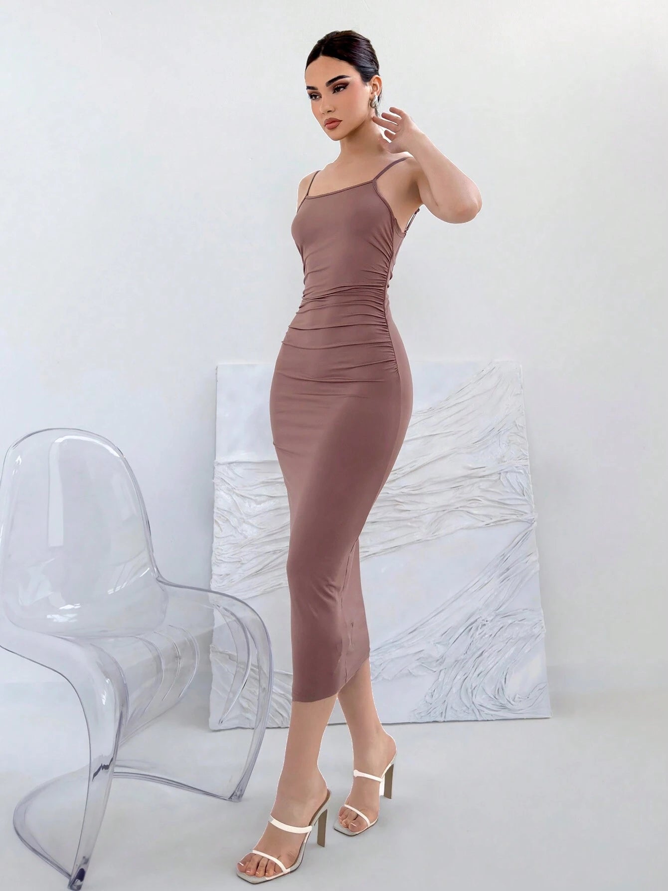  | SHEIN Aloruh Backless Knot Design Sleeveless Long Summer Dress With Stretch | Dress | Shein | OneHub