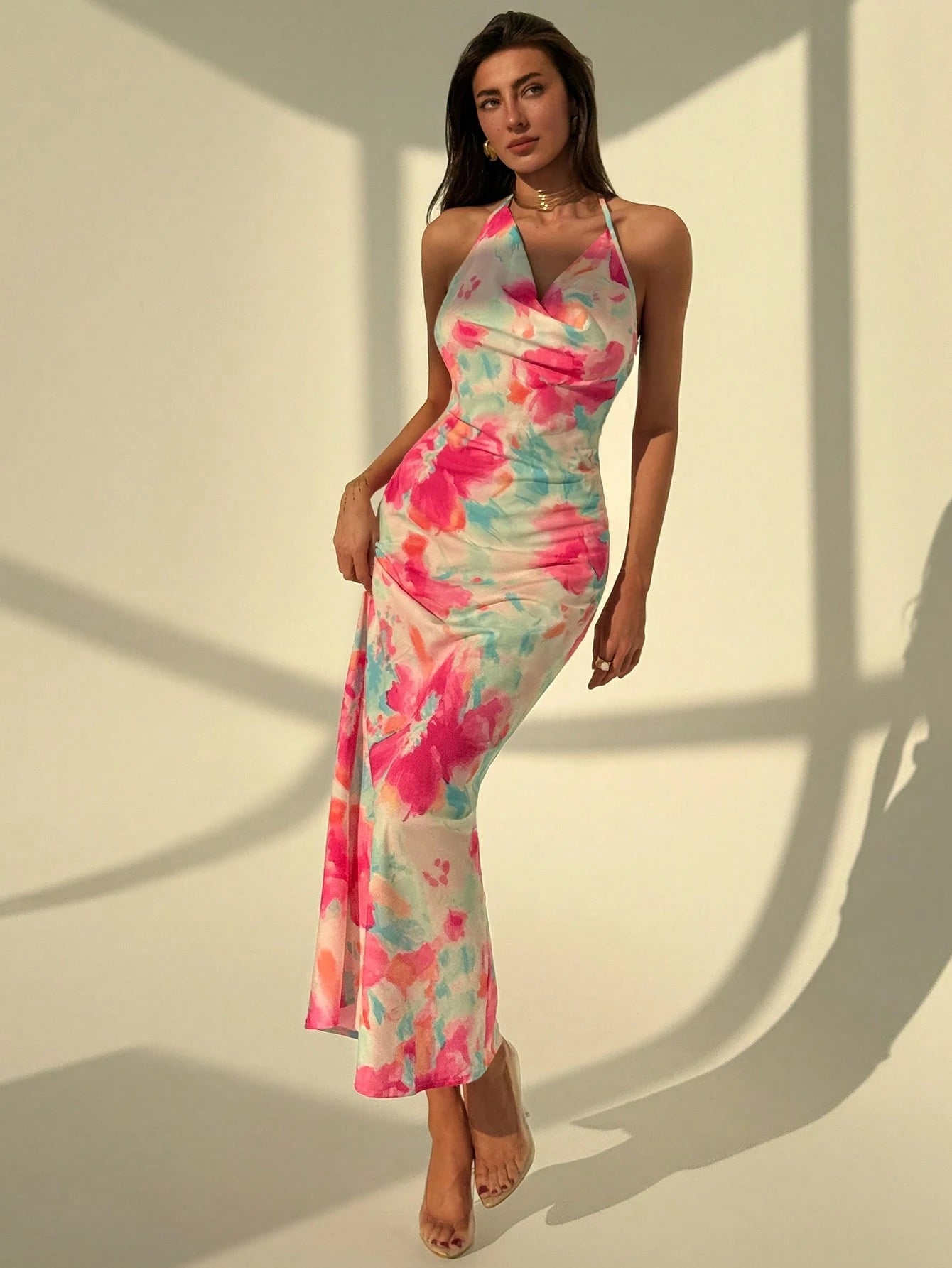SHEIN Aloruh Elegant Pink Floral Print Beach Vacation Party Bodycon Dr | Dress | OneHub SHEIN Aloruh Elegant Pink Floral Print Beach Vacation Party Bodycon Dr | Dress | OneHub
