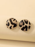  | SHEIN Andkiss Leopard Pattern Round Stud Earrings | Earrings | Shein | OneHub
