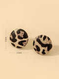  | SHEIN Andkiss Leopard Pattern Round Stud Earrings | Earrings | Shein | OneHub