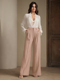 SHEIN Anewsta Fashion Diamond Decor Women Office Formal Pants, Suitable For Commute, Elegant And Casual