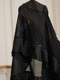 SHEIN Aveloria Rosie Elegant Vintage Polka Dot Textured Chiffon Ruffle Puff Sleeve Loose Blouse For Women