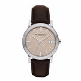 Burberry Heritage Brown Leather Strap Beige Dial Quartz Watch for Men - BU1777