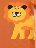  | SHEIN Baby Boy 2pcs/Set Cute Animal Dinosaur & Lion Pattern Print Short Sleeve T-Shirt For Spring And Summer | Dress | Shein | OneHub