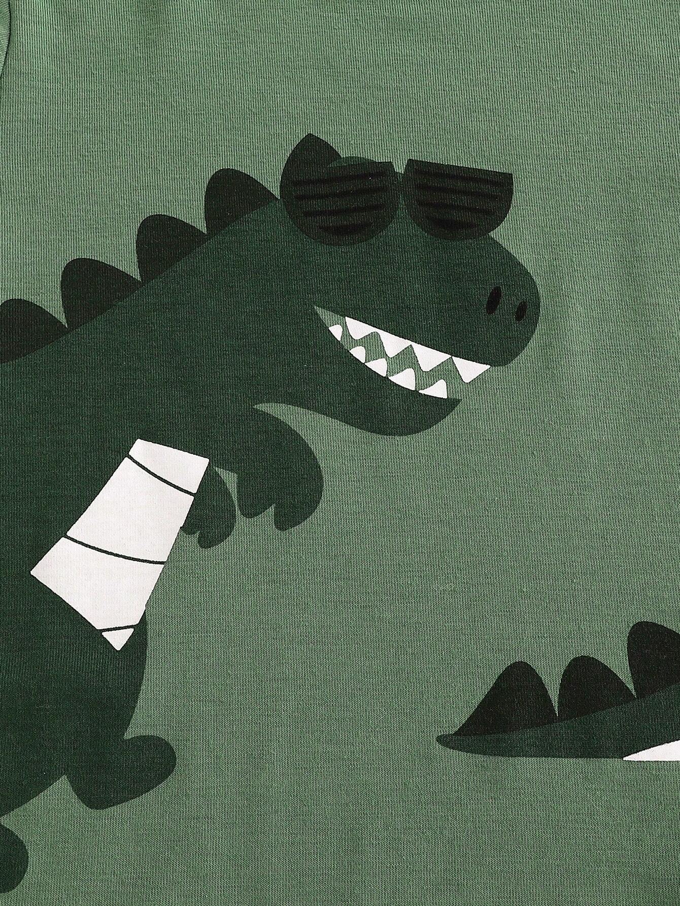  | SHEIN Baby Boy 2pcs/Set Cute Animal Dinosaur & Lion Pattern Print Short Sleeve T-Shirt For Spring And Summer | Dress | Shein | OneHub