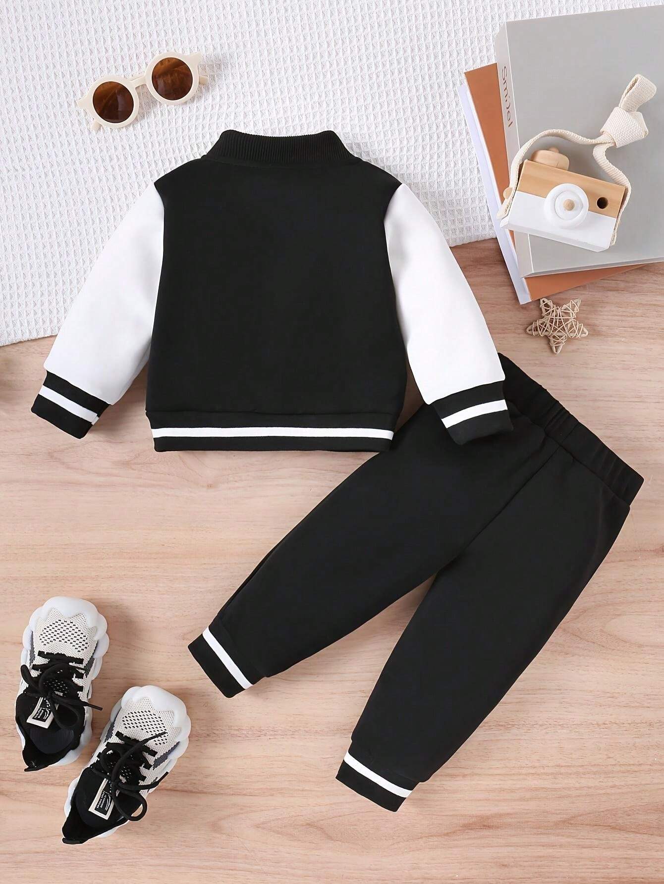  | SHEIN Baby Boy Fashion Casual Letter Baseball Jacket Set | Dress | Shein | OneHub