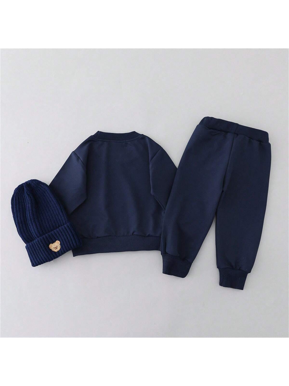  | SHEIN Infant & Toddler Plain Color Cartoon Bear Head Long Sleeve Crew Neck 2pcs Clothing Set, Excludes Shoes & Hat, Spring & Autumn | Dress | Shein | OneHub