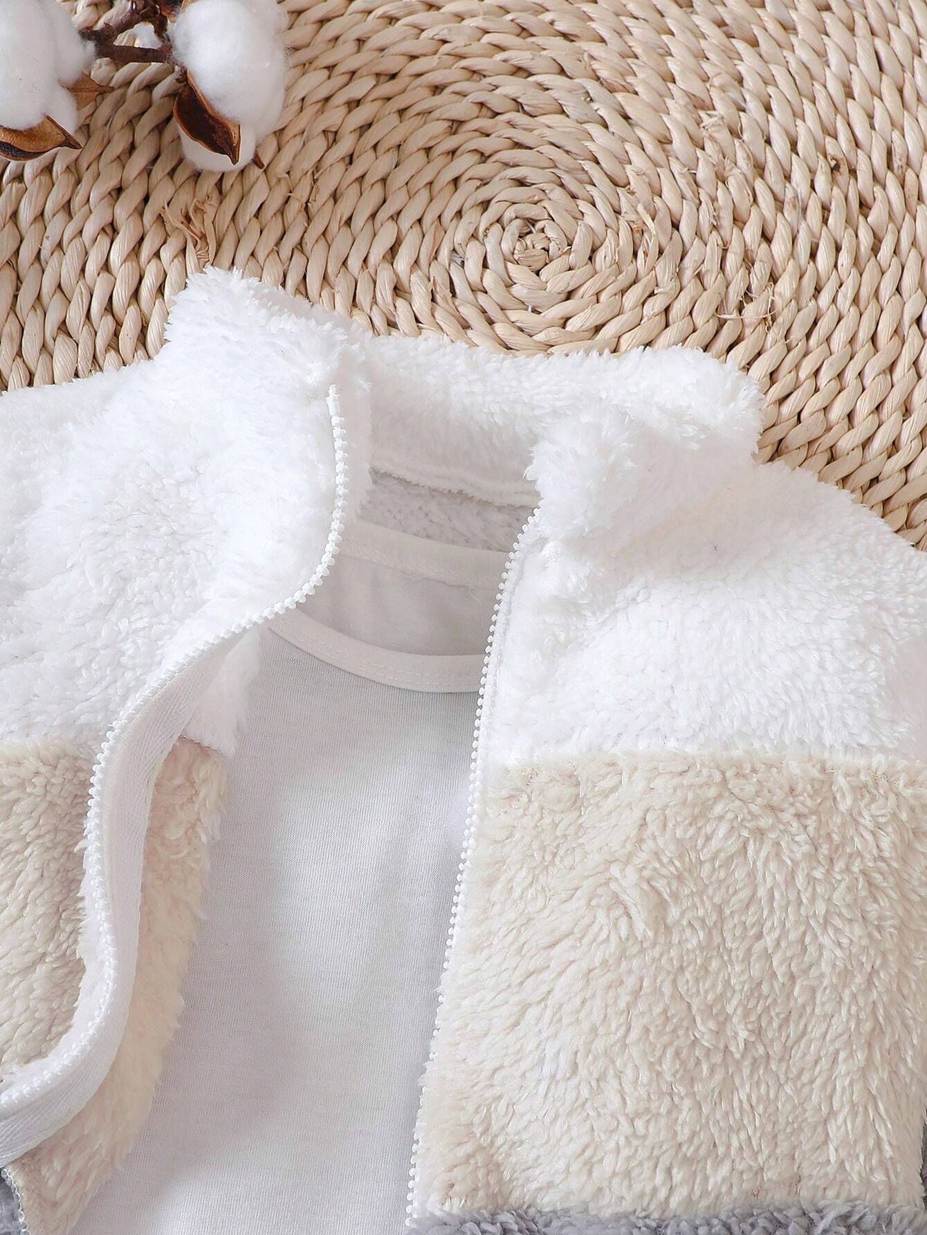  | SHEIN Baby Boy Reversible Fleece Grey Patchwork Zipper Jacket , Fashionable Street Style Fit For Autumn/Winter Outings, Soft Plush Fabric, Comfortable | Dress | Shein | OneHub