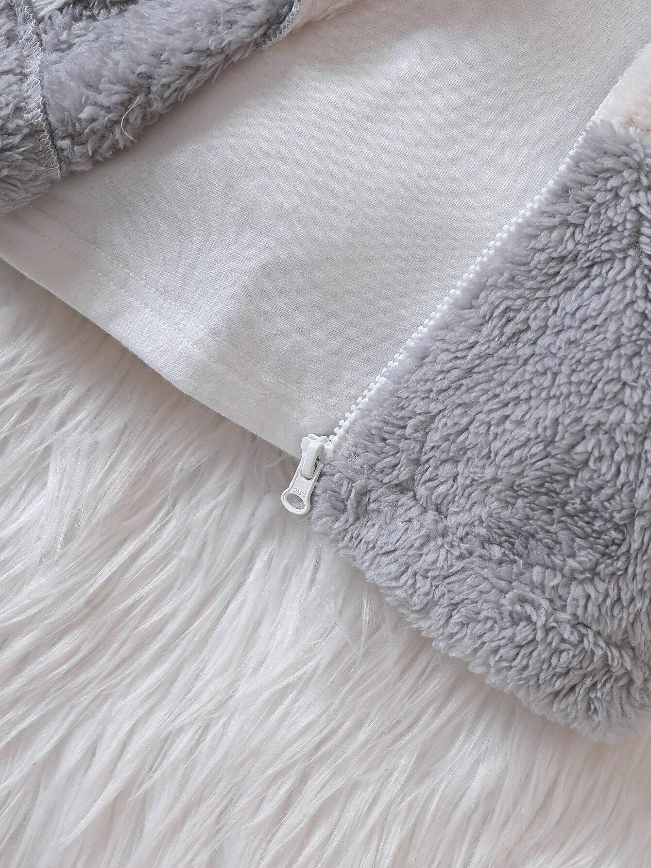  | SHEIN Baby Boy Reversible Fleece Grey Patchwork Zipper Jacket , Fashionable Street Style Fit For Autumn/Winter Outings, Soft Plush Fabric, Comfortable | Dress | Shein | OneHub