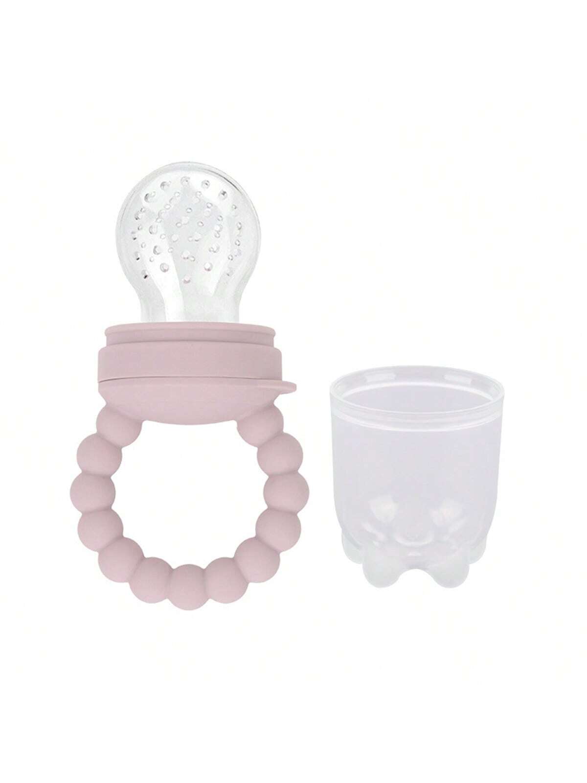  | SHEIN Baby Fruit Feeder Pacifier, Silicone Teething Toy With Handle, Infant Food Feeder For Fresh Fruits, Vegetables, Ice Chips, Dusty Pink | Bags | Shein | OneHub